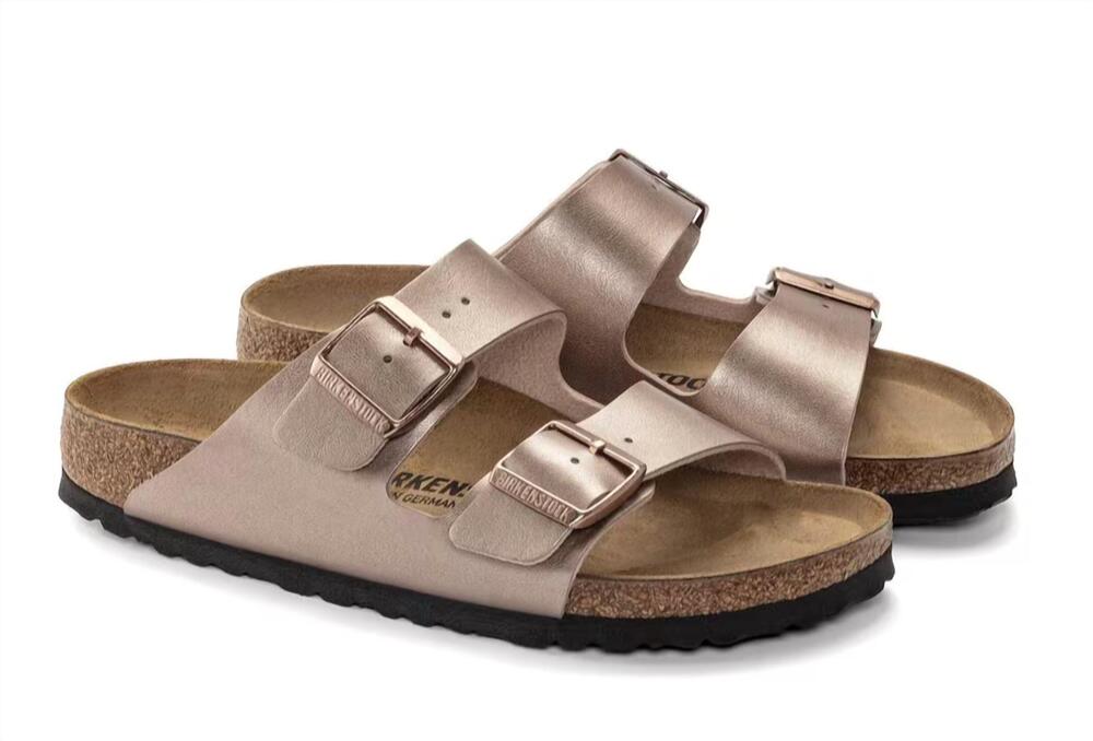 NEW BIRKENSTOCK women's arizona birko flor slide in copper